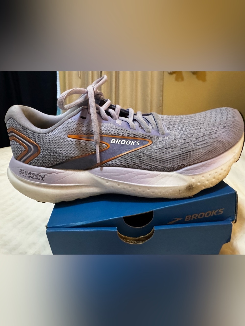 Brooks Women’s Athletic Shoe - Light Lavender with Orange Trim